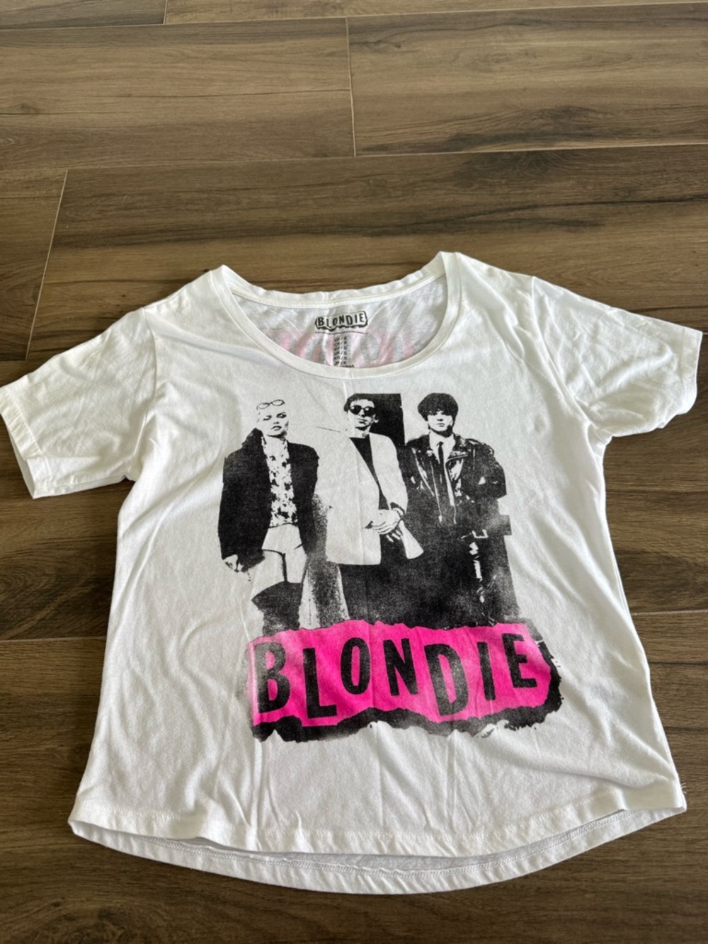White Blondie Tour Off the Shoulder T-Shirt